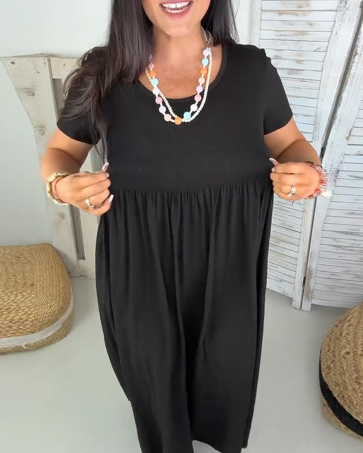 Robe Élégante Couleur Unie Ligne A