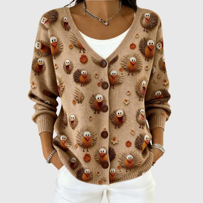 Cardigan en Maille Confortable Boutonné