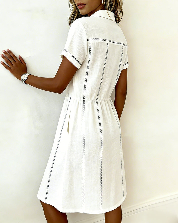 Robe Vertical Rayé Col