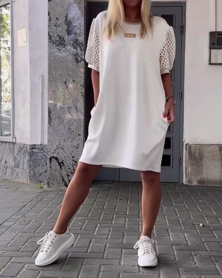 Robe Col Rond Creux Droite