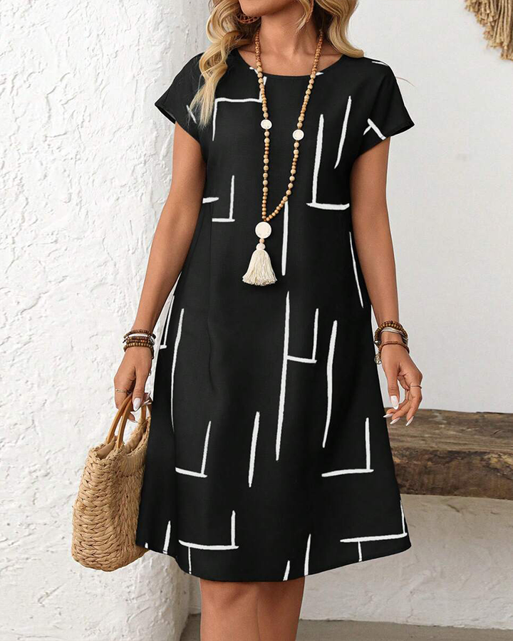 Robe Femme Été Décontracté Imprimé Col Rond