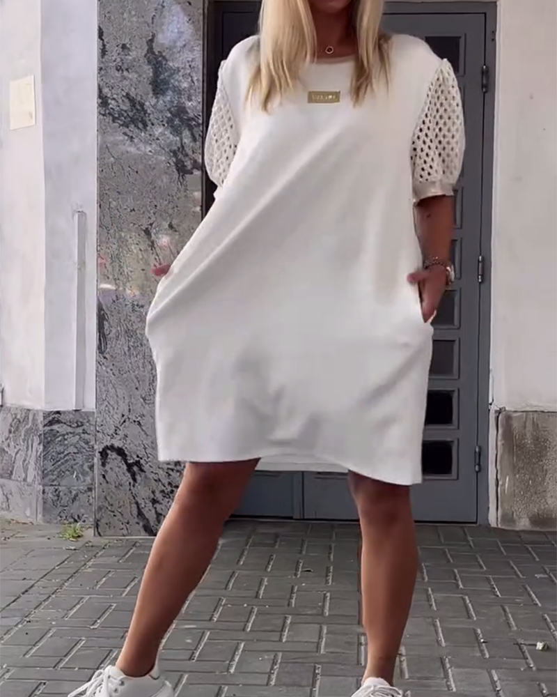 Robe Col Rond Creux Droite