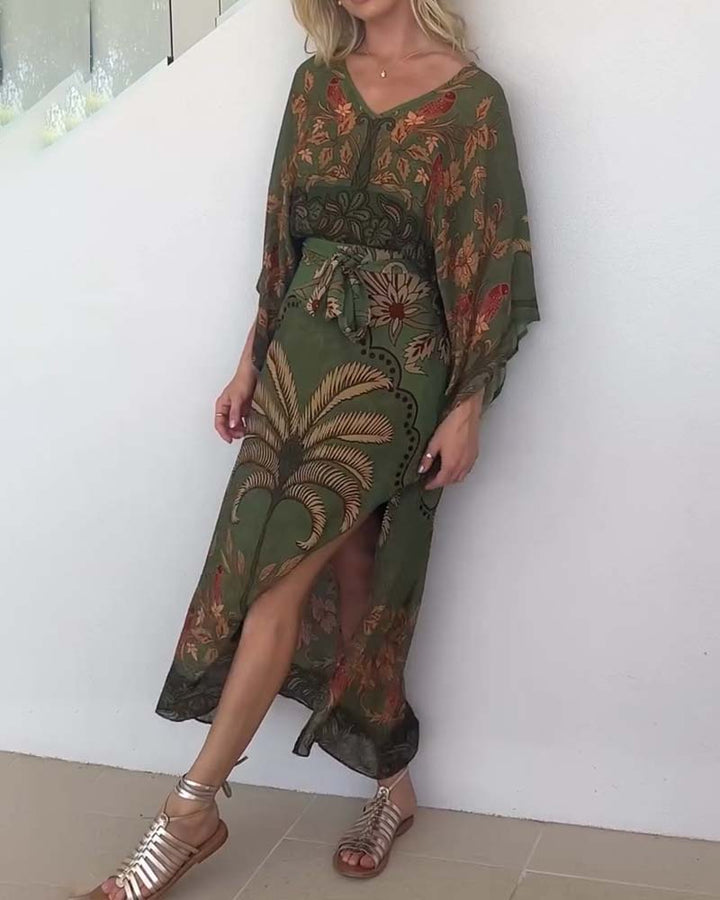 Robe Imprimée Col V Resort