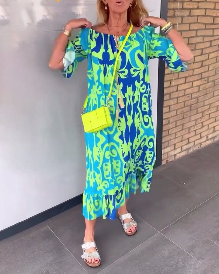 Robe Manches cloche Imprimé vacances