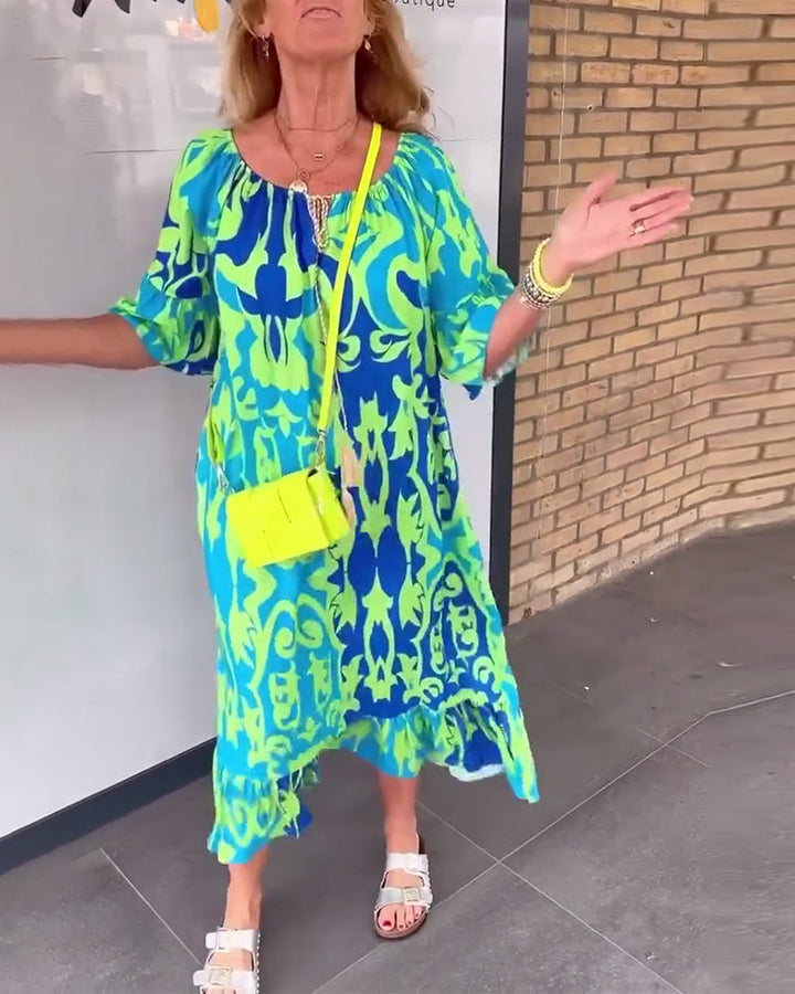 Robe Manches cloche Imprimé vacances