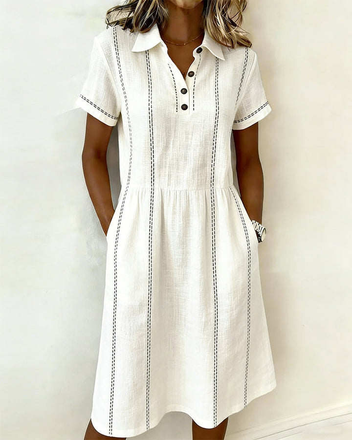 Robe Vertical Rayé Col