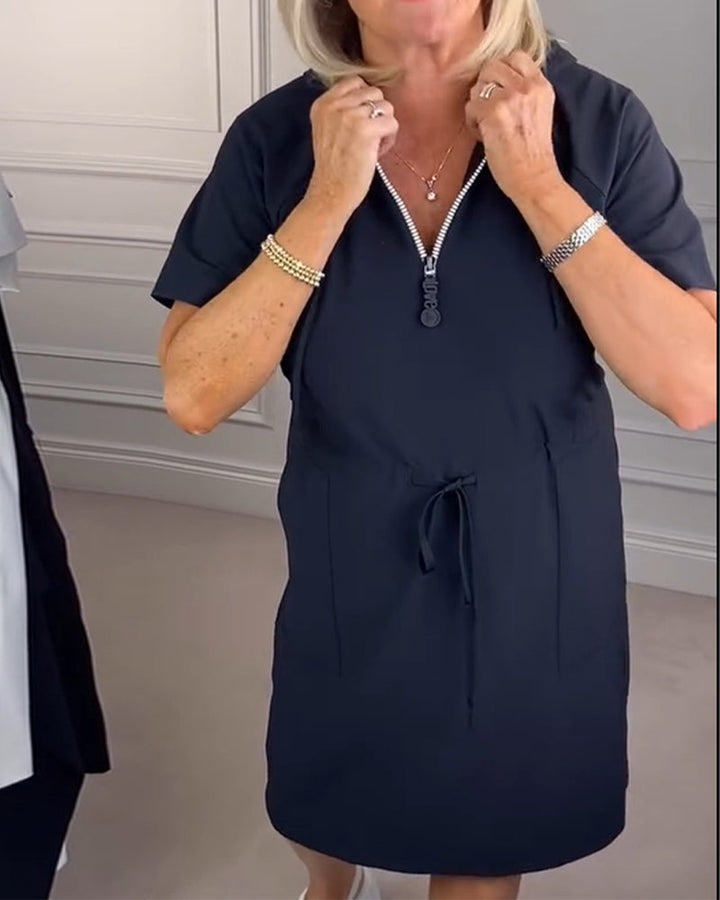 Robe À Capuche Et Demi-Fermeture Éclair Sportive