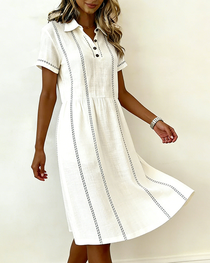 Robe Vertical Rayé Col