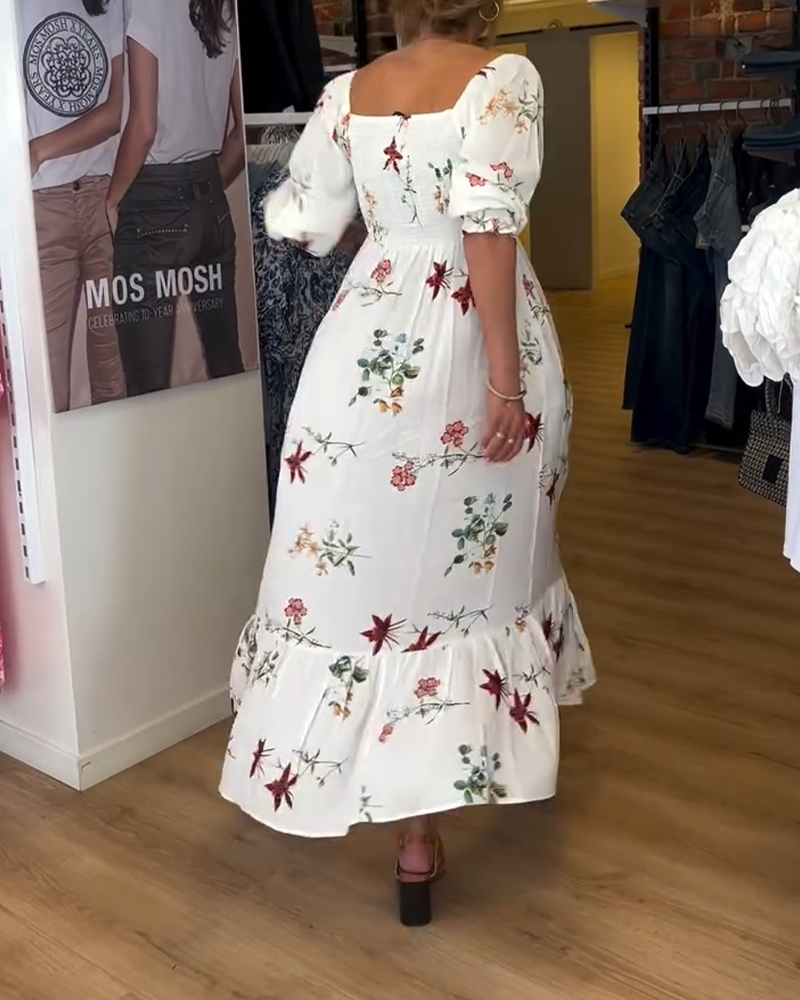 Robe Col Large Imprimé