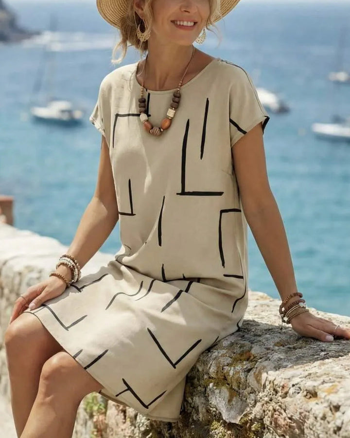 Robe Femme Été Décontracté Imprimé Col Rond