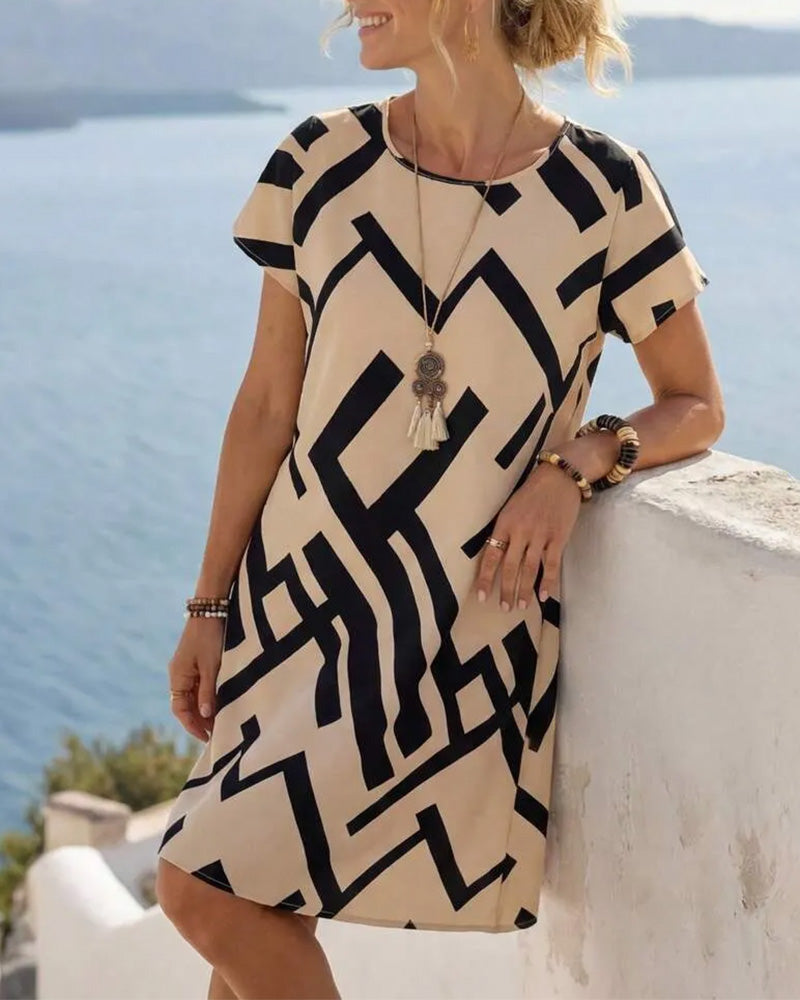 Robe Imprimé Géométrique Loose Ligne A