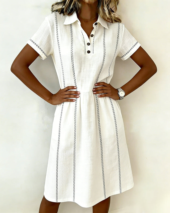 Robe Vertical Rayé Col