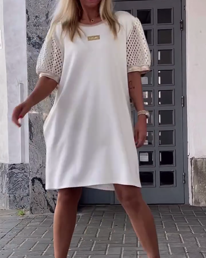 Robe Col Rond Creux Droite